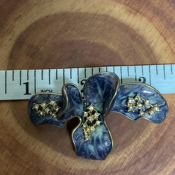 Elegant Ciner Vintage Blue and Gold Toned Brooch - Picture 4 of 6